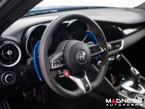 Alfa Romeo Giulia Paddle Shifter Covers - Carbon Fiber - Blue Candy